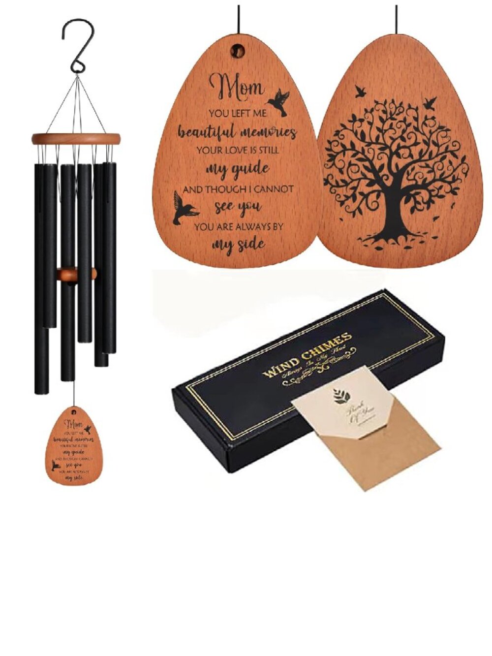 Memorial Wind Chimes for Loss of Mother, Sympathy Bereavement Gifts for Loss of